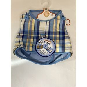 Fashion pet Fun time Blue Plaid fashion accessory harness interchangeable Medium